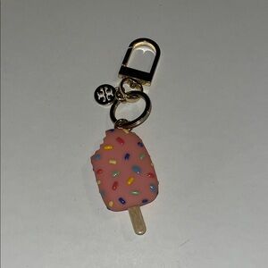 Tory Burch Pink Popsicle Charm Keychain